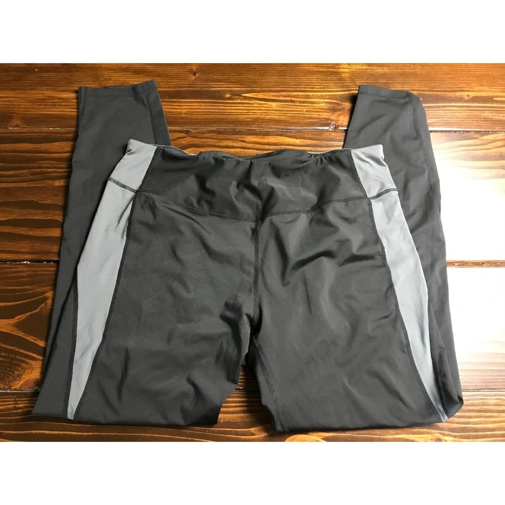 SelfieGo Pants, Women's Size XXL Black, Gray, Activewear Pants, Pull On, Pockets